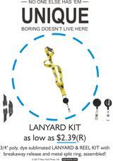 3/4" DYE-SUB POLY LANYARD KIT W/BREAKAWAY